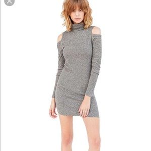 Silence and Noise cold shoulder turtleneck dress